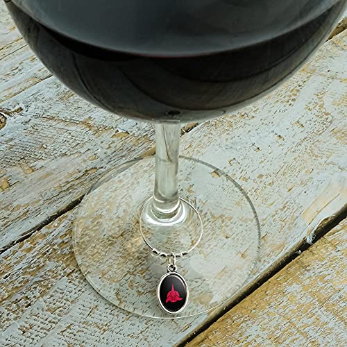 Star Trek Klingon Shield Wine Glass Oval Charm Drink Marker