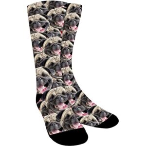 kervaky custom socks with face pet socks, personalized socks with photo unisex athletic crew socks gifts for men women