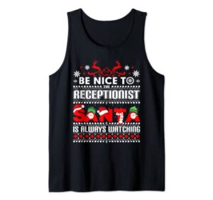 festive office gift front desk ugly christmas receptionist tank top