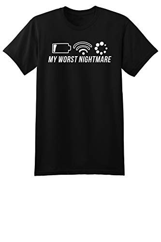 My Worst Nightmare, Funny T Shirt for Men, Gaming WiFi Loading Humor Joke Gifts for Teenage Boys T-Shirt Black