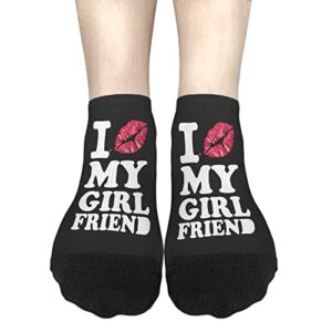 kehuasw no show socks valentines day short mens sock no show dress sock funny i love my girlfriend sock