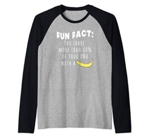 funny dna and bananas t-shirt science humor raglan baseball tee