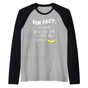 Funny DNA and Bananas T-shirt Science Humor Raglan Baseball Tee