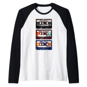 Old School Hip Hop 80s 90s Mixtape Retro Stocking Stuffer Raglan Baseball Tee