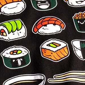 Happy Sushi | Funny, Cute Fun Japanese Food Go Rice Art for Men Women T-Shirt-(Adult,L) Black