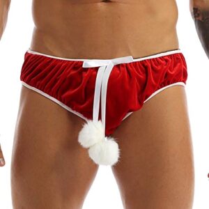 TiaoBug Mens Velvet Santa Christmas Boxer Shorts Festive Xmas Trunks Underwear Red Medium(Waist:29.5-53.0"/75-135cm)