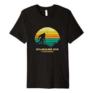 Retro Idyllwild-Pine Cove, California Bigfoot Souvenir Premium T-Shirt