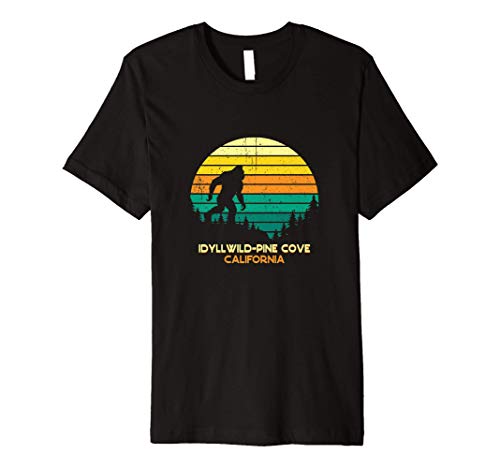 Retro Idyllwild-Pine Cove, California Bigfoot Souvenir Premium T-Shirt