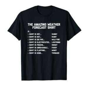 The Amazing Weather Forecast T-Shirt funny saying Weatherman T-Shirt