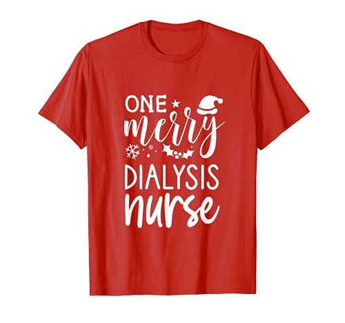 One Merry Dialysis Nurse Christmas Santa Hat Nurse Crew T-Shirt