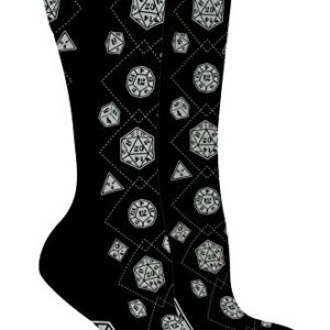 Nerd Gifts D20 Gift Set Lucky Gamer Socks Crit Hit Socks Natural 20 RPG 2-Pairs Novelty Crew Socks