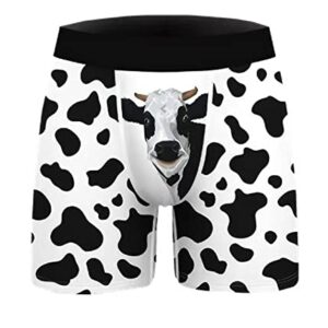 Novelty Boxers Mens Christmas Underwear Comfy Cozy Holiday Boxer Briefs Gag Gifts for Men No Fly (as1, alpha, x_l, regular, regular, Funny Cow)