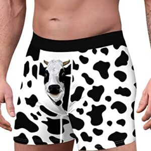 Novelty Boxers Mens Christmas Underwear Comfy Cozy Holiday Boxer Briefs Gag Gifts for Men No Fly (as1, alpha, x_l, regular, regular, Funny Cow)