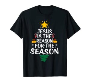 jesus is the reason for season christmas stocking stuffer t-shirt