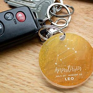 Trend Setters Ltd. – Leo Zodiac - Personalized –Acrylic Keychain – Fused Image Birthday Gift Stocking Stuffer
