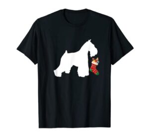 miniature schnauzer christmas stocking stuffer dog t-shirt