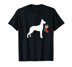 great dane christmas stocking stuffer dog t-shirt