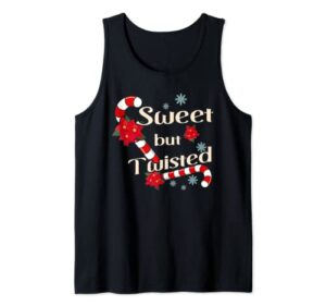 sweet but twisted candy cane stocking stuffer christmas tank top