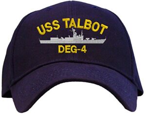 spiffy custom gifts uss talbot deg-4 embroidered pro sport baseball cap navy
