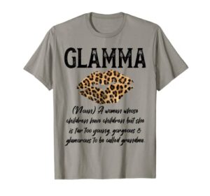 glamma like a normal grandma description cute leopard lips t-shirt
