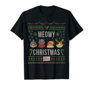 meowy christmas cat lover tacky ugly christmas party abx012