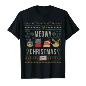Meowy Christmas Cat Lover Tacky Ugly Christmas Party ABX012