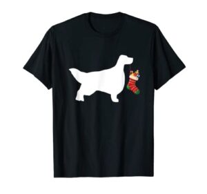 english setter christmas stocking stuffer dog t-shirt