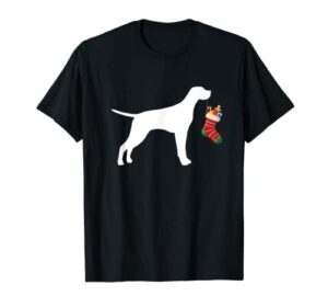english pointer christmas stocking stuffer dog t-shirt