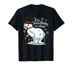 farting snowman make snowflakes christmas winter gift t-shirt