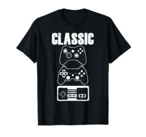 classic video game controllers gamer love gaming boy kid men t-shirt