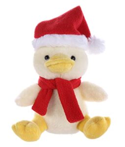 plushland 12 inch christmas plush toys, soft best stuffed animal gift with red and white santa hat and winter scarf, xmas holiday christmas stocking stuffer for kids