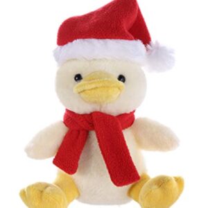 Plushland 12 inch Christmas Plush Toys, Soft Best Stuffed Animal Gift with Red and White Santa Hat and Winter Scarf, Xmas Holiday Christmas Stocking Stuffer for Kids