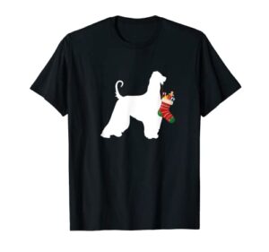 afghan hound christmas stocking stuffer dog t-shirt