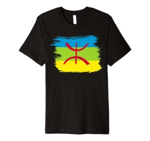 vintage amazigh flag shirt, proud to be amazigh berbere flag premium t-shirt