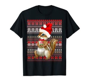 ugly christmas santa costume christmas chipmunk lovers t-shirt