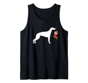 greyhound christmas stocking stuffer dog tank top