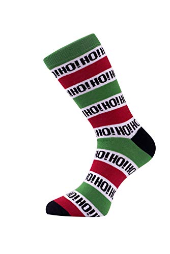 Urban-Peacock Men's Holiday Novelty Fun Dress Socks (Multiple Patterns to Select From) (Ho! Ho! Ho! - Striped, 1)