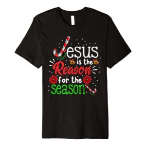 Christian Jesus The Reason Christmas Stocking Stuffer Premium T-Shirt