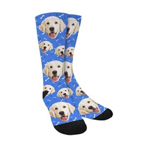 custom dog face socks personalized cute pet dog lover face crew socks for women men