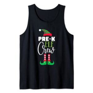 Pre-K Elf Crew Christmas Matching PJs Teacher Student Tank Top