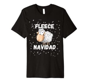 fleece felice navidad sheep merry christmas stocking stuffer premium t-shirt