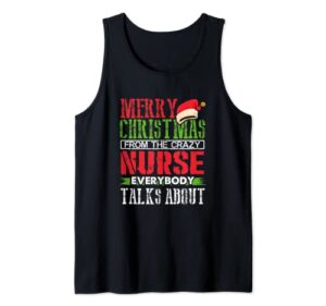 merry christmas from the crazy nurse tank top