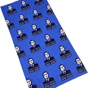 Balanced Co. Michael Scott Seamless Face Mask Bandanas for Dust, Outdoors, Festivals, Sports (TWSS (Blue))