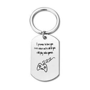 funny keychain gifts for gamer boyfriend girlfriend valentines day gift video games keychain gift christmas anniversary birthday wedding gifts for men gamers husband couple keyring game player gifts