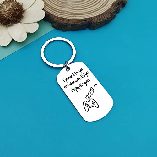 Funny Keychain Gifts for Gamer Boyfriend Girlfriend Valentines Day Gift Video Games Keychain Gift Christmas Anniversary Birthday Wedding Gifts for Men Gamers Husband Couple Keyring Game Player Gifts