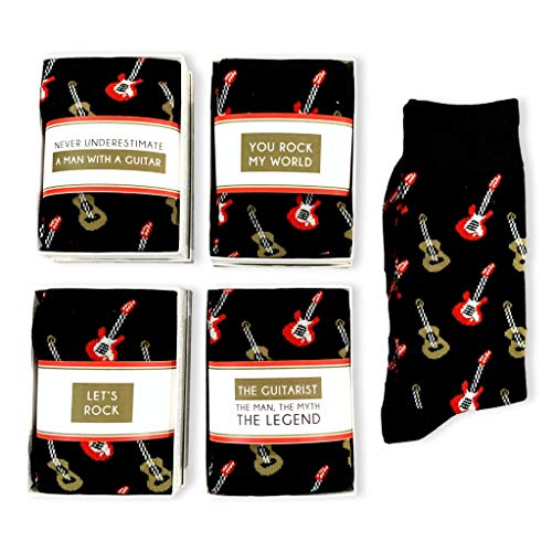 Guitar Gifts for men, Casual Fun Music-themed Guitar socks, Unisex, gift for husband, boyfriend, son birthday (guitarist legend)