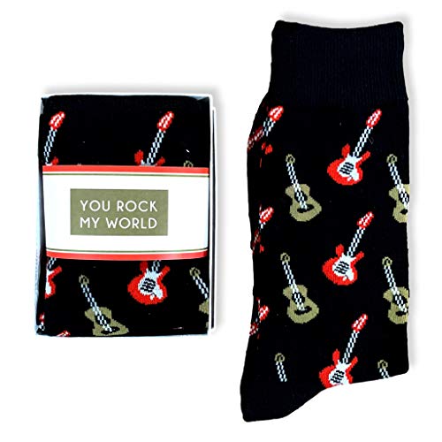 Guitar Gifts for men, Casual Fun Music-themed Guitar socks, Unisex, gift for husband, boyfriend, son birthday (guitarist legend)