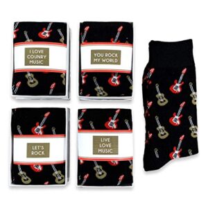 Guitar Gifts for men, Casual Fun Music-themed Guitar socks, Unisex, gift for husband, boyfriend, son birthday (guitarist legend)