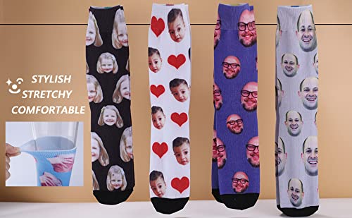 DayOfShe Custom Socks Face Socks for Men Personalized Socks with Picture Dog Socks Novelty Socks for Women Couple