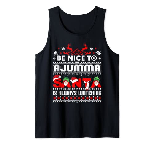 Women's South Korea Gift Funny Ugly Christmas Korean Ajumma Tank Top